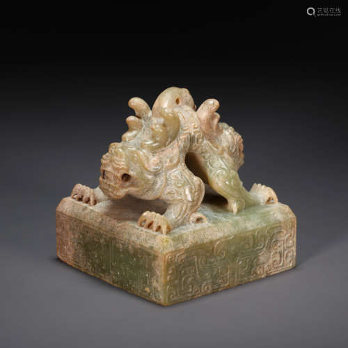 CHINESE HETIAN JADE SEAL, HAN DYNASTY