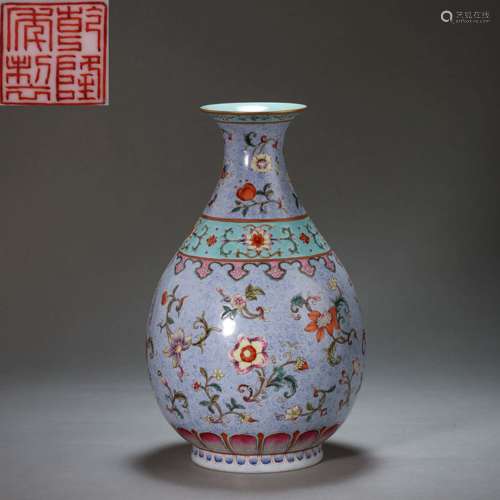 CHINESE COLORFUL PORCELAIN SPRING VASE, QIANLONG PERIOD, QIN...