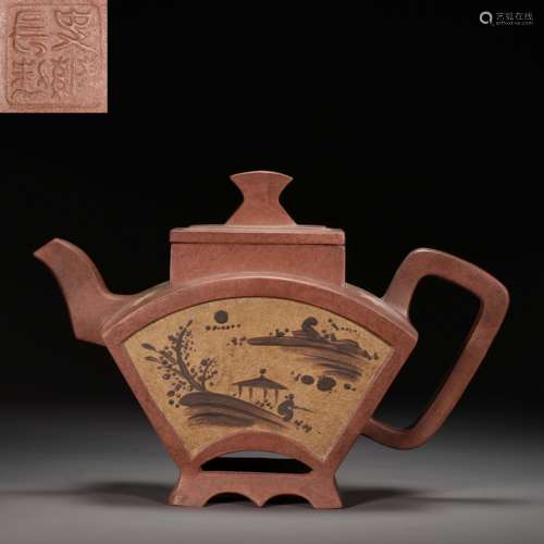 CHINESE ZISHA TEAPOT BY SHI JICHANG, QING DYNASTY