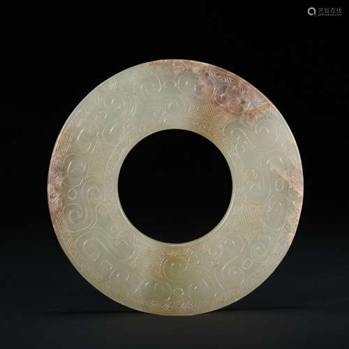 CHINESE HETIAN JADE BI, HAN DYNASTY