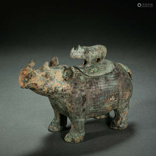 CHINESE BRONZE RHINOCEROS WAS HONORED, WESTERN ZHOU DYNASTY