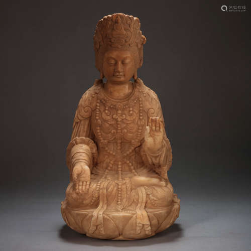 CHINESE STONE GUANYIN, TANG DYNASTY