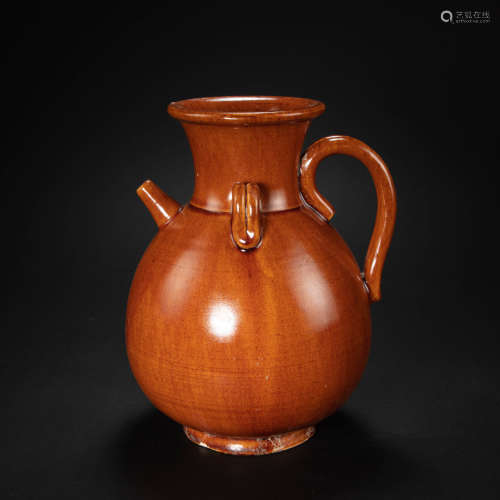 CHINESE TRI-COLOR EWER, TANG DYNASTY