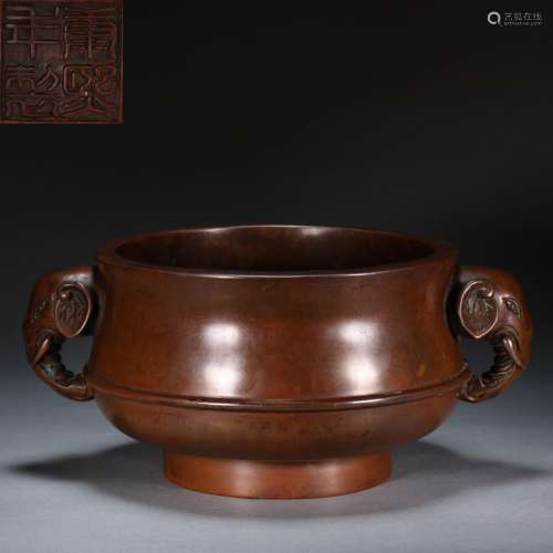 CHINESE BRONZE CENSER, MING DYNASTY