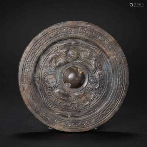 CHINESE BRONZE MIRROR, HAN DYNASTY