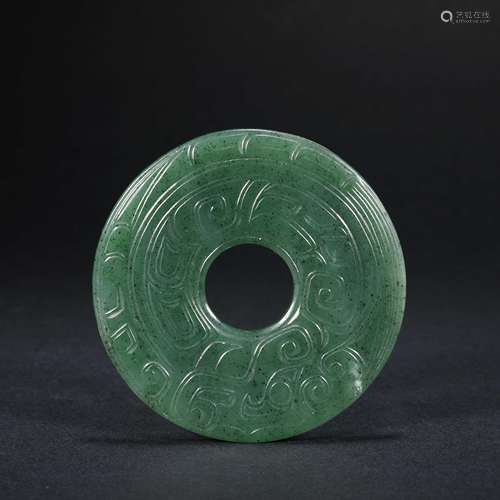 Hetian jade green jade jade bi