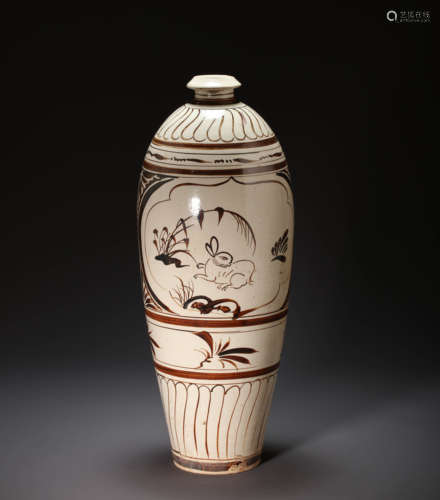 CHINESE CIZHOU WARE PLUM VASE, SONG DYNASTY