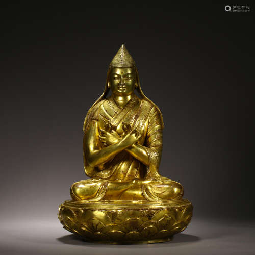 Gilt bronze statue of Tsongkhapa