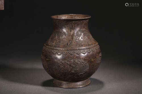Qing Dynasty Silver Figure Jar
