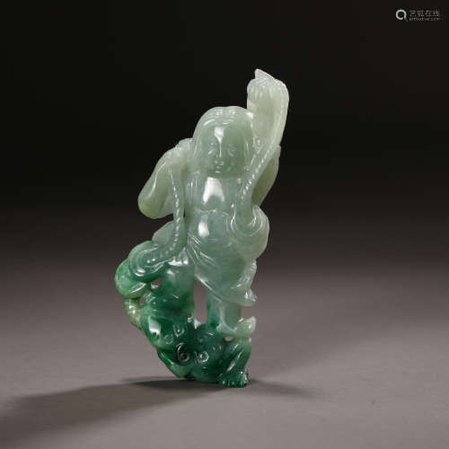 Qing Dynasty Emerald Figure