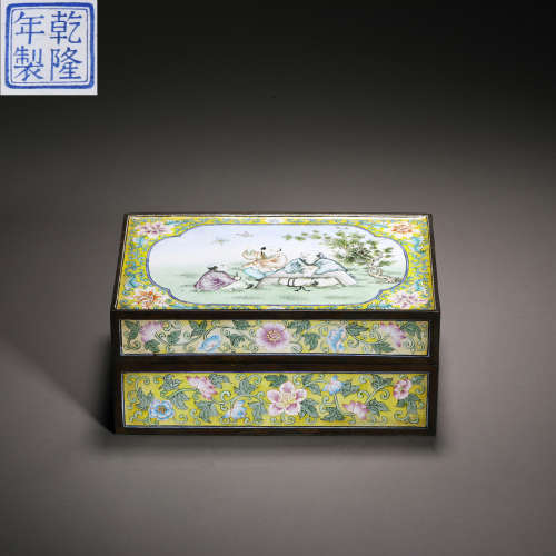 Painted enamel character powder box