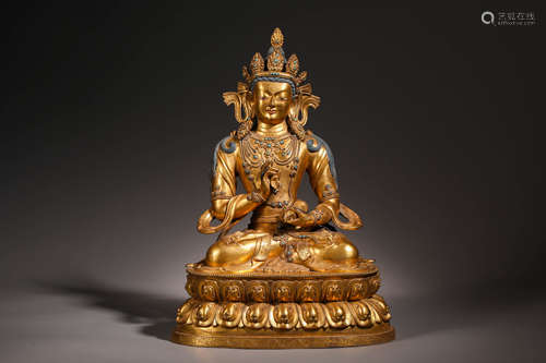 Qing Dynasty Gilt Bronze Vajra Tara Buddha Statue