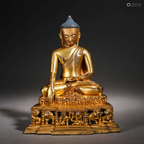 Qing Dynasty Gilt Bronze Buddha Statue