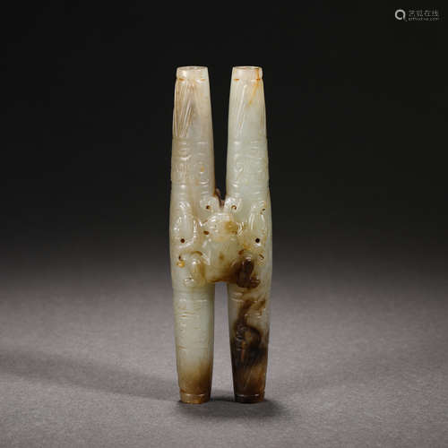 Han Dynasty Hetian jade with animal pattern jade