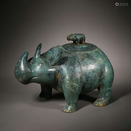 Bronze rhino ornaments