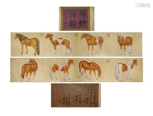 Chinese Ink Painting-Lang Shi Ning's Eight Horses picture