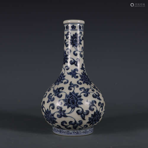 Blue and white flower pattern bottle