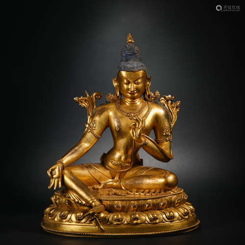 Qing Dynasty Gilt Tara Statue