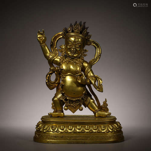 Gilt bronze statue of the Dharma