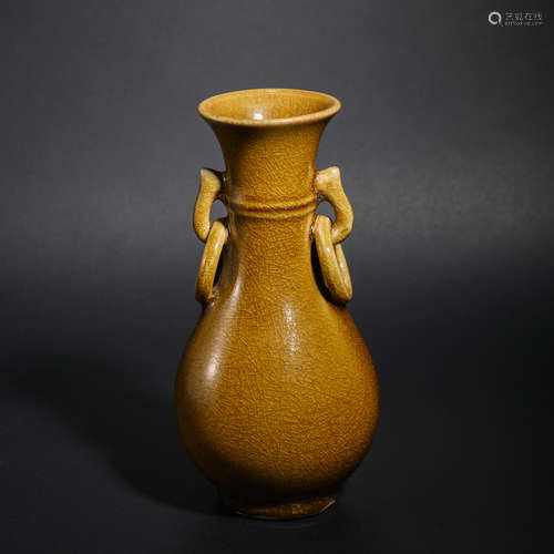 Qing Dynasty Yellow Glazed Amphora