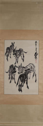 A Chinese donkey painting, Huangzhou mark