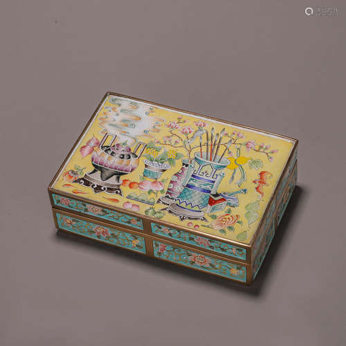 A copper enamel box