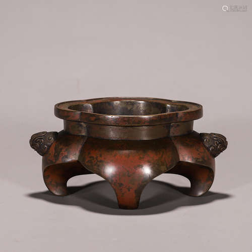 A begonia shaped copper censer