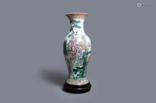 A LARGE CHINESE FAMILLE ROSE 'IMMORTALS' VASE, REP...