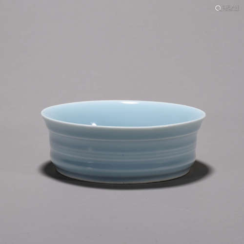 A celeste glazed porcelain basin