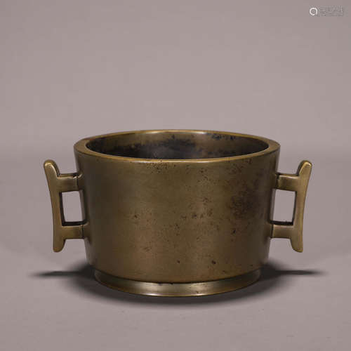 A double-eared copper censer