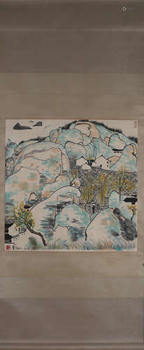 A Chinese painting, Wu Guanzhong mark