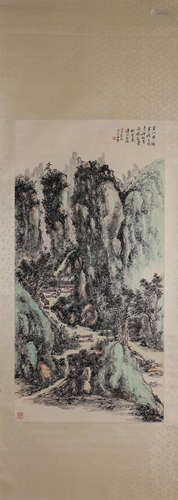 A Chinese landscape painting, Huang Binhong mark