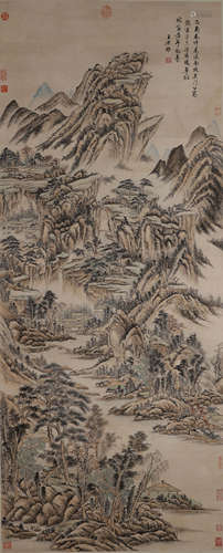 A Chinese landscape painting, Wang Yuanqi mark