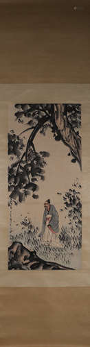 A Chinese figure painting, Fu Baoshi mark