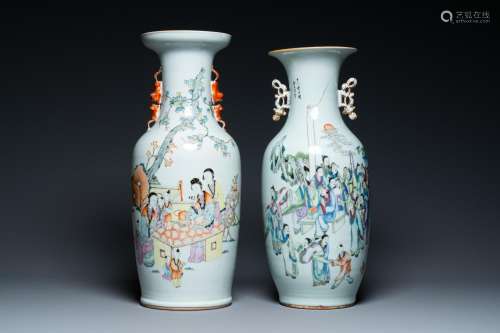 TWO CHINESE QIANJIANG CAI VASES, 19/20TH C.