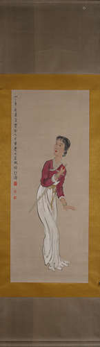 A Chinese figure painting, Xu Beihong mark