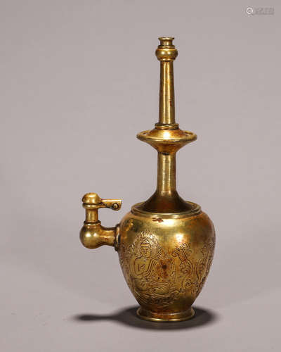 A gilding copper Sakyamuni vase