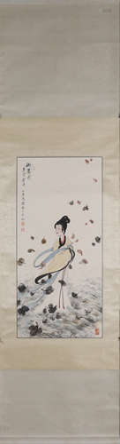 A Chinese figure painting, Fu Baoshi mark