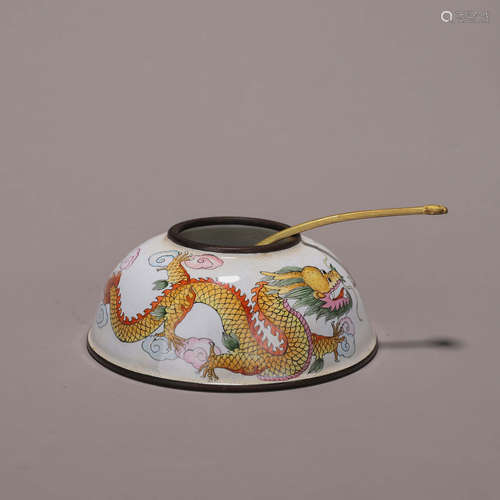 A dragon copper enamel ruyi