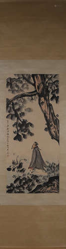 A Chinese figure painting, Fu Baoshi mark