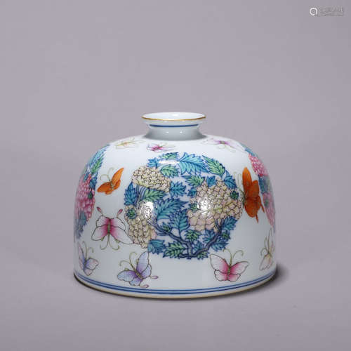 A doucai flower and butterfly porcelain zun