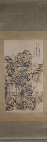 A Chinese landscape painting, Wanghui mark