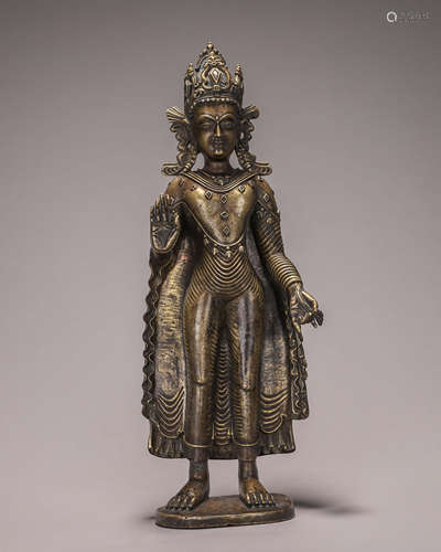 A copper Sakyamuni buddha statue