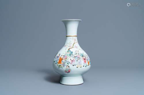 A CHINESE FAMILLE ROSE 'PLAYING BOYS' VASE, QIANLO...