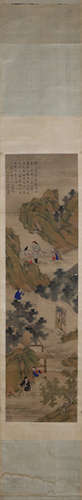 A Chinese figure painting, Wen Zhengming mark