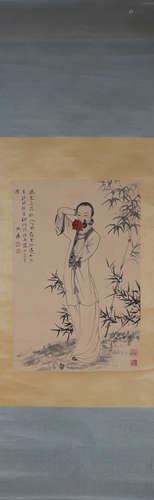 A Chinese figure painting, Zhangrong mark