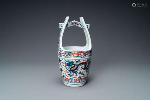 A CHINESE WUCAI BUCKET, WANLI MARK, REPUBLIC