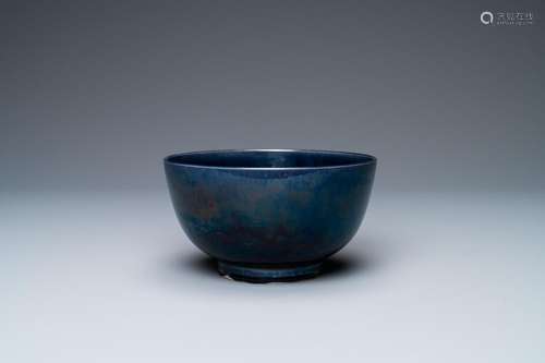 A CHINESE MONOCHROME AUBERGINE-GLAZED BOWL, WANLI MARK, 19TH...