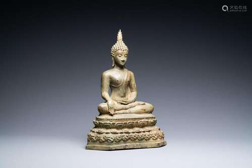 A BRONZE FIGURE OF BUDDHA, RATTANAKOSIN, THAILAND, 19/20TH C...