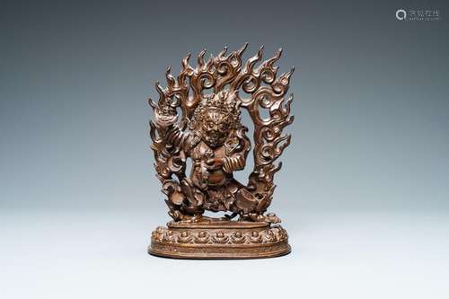 A SINO-TIBETAN BRONZE FIGURE OF VAJRAPANI, 17/18TH C.